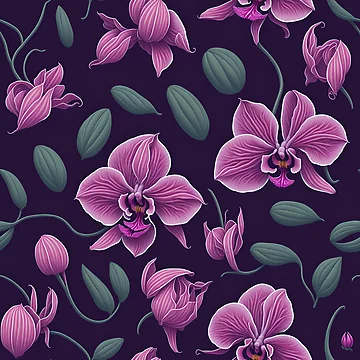 Artwork thumbnail, Pink Color Orchid Pattern by DesignCentrum