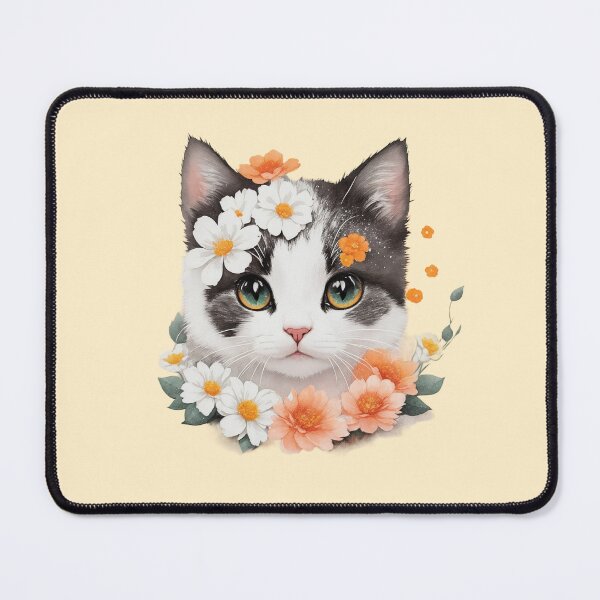 Item preview, Enchanting Feline Fantasia: Dreamy Kitten in Floral Wonderland designed and sold by VIBRANZIO.