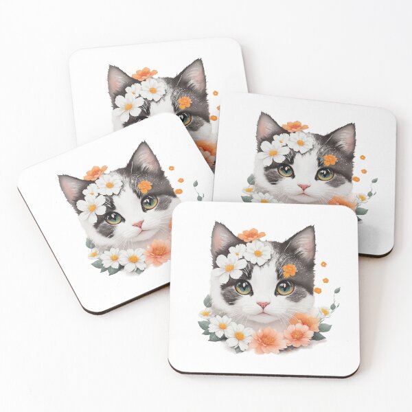 Item preview, Enchanting Feline Fantasia: Dreamy Kitten in Floral Wonderland designed and sold by VIBRANZIO.