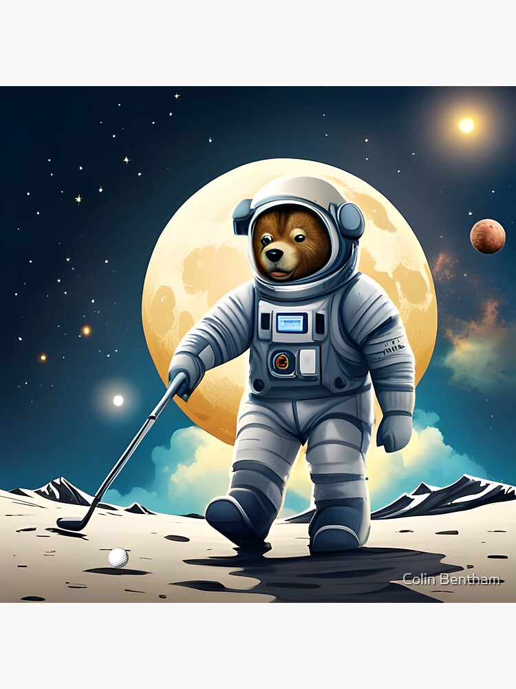 astronautes jouant au golf