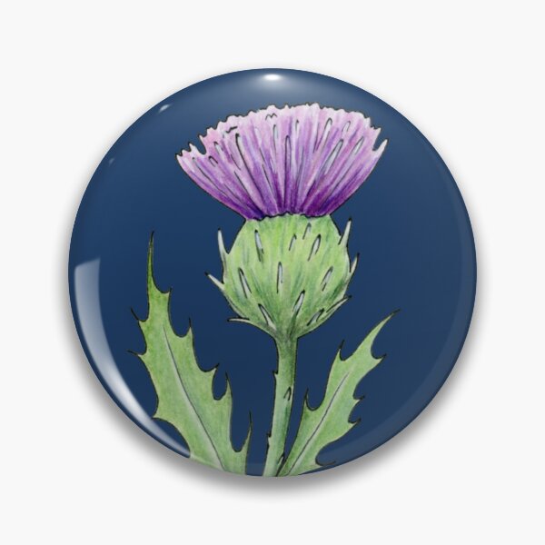 Item preview, Scottish Thistles ditsy repeating pattern on night sky navy background designed and sold by HazelFisher.