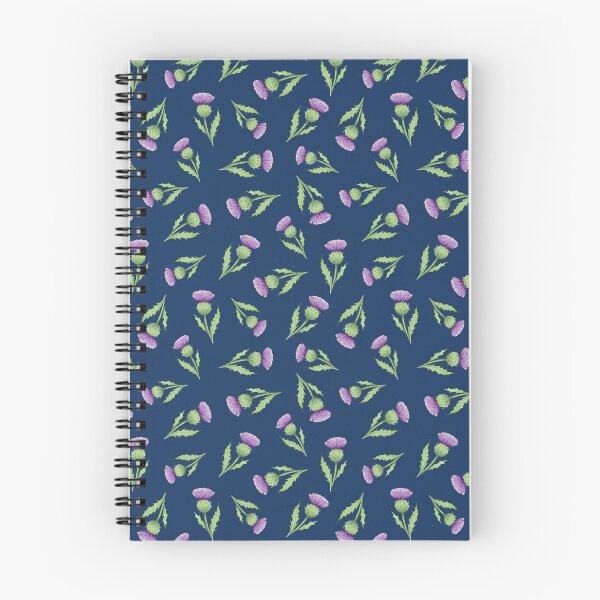 Item preview, Scottish Thistles ditsy repeating pattern on night sky navy background designed and sold by HazelFisher.