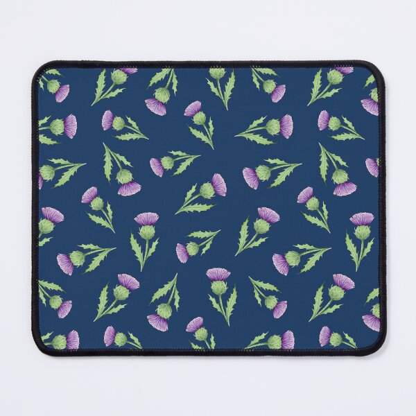 Item preview, Scottish Thistles ditsy repeating pattern on night sky navy background designed and sold by HazelFisher.