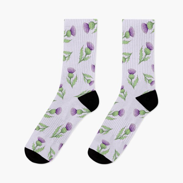 Item preview, Scottish Thistles ditsy repeating pattern on pale lilac background designed and sold by HazelFisher.