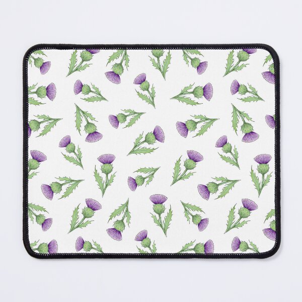 Item preview, Scottish Thistles ditsy repeating pattern on white background designed and sold by HazelFisher.