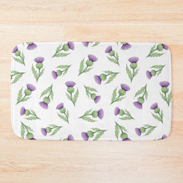 Item preview, Scottish Thistles ditsy repeating pattern on white background designed and sold by HazelFisher.