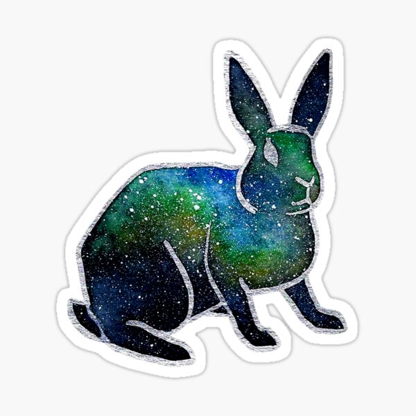 Nebula Watercolor Bunny Rabbit Sticker