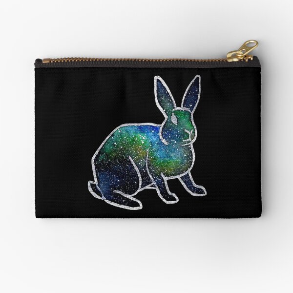 Nebula Watercolor Bunny Rabbit Zipper Pouch