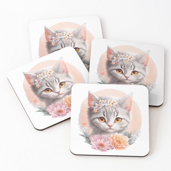 Item preview, Grey Kitten's Fantasy Flowers: Vintage-Inspired Enchanting Delight designed and sold by VIBRANZIO.