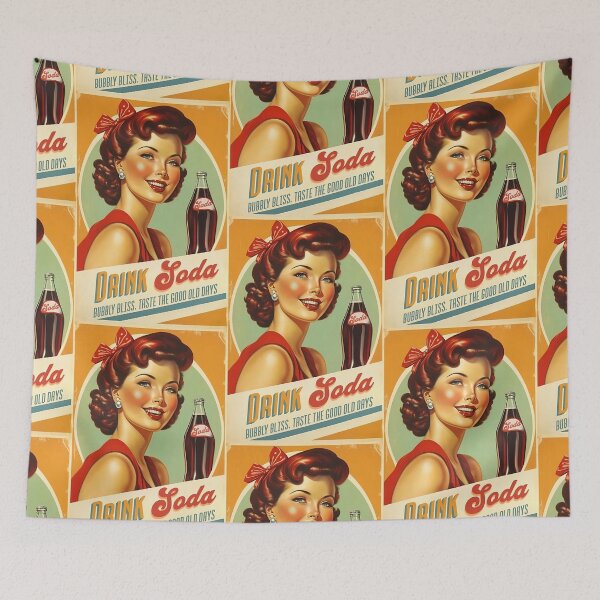 Item preview, Drink Soda Retro Poster designed and sold by vintage-grrrl.