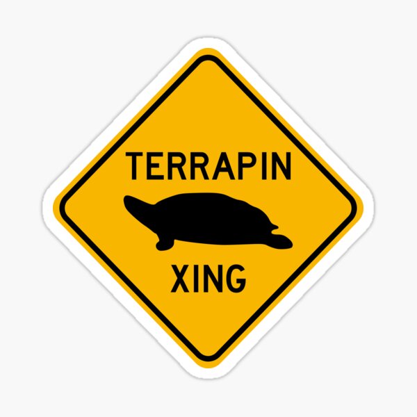 Item preview, Terrapin Crossing Sign designed and sold by ChaosStickers.