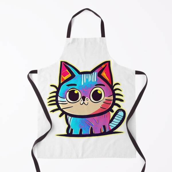 Item preview, Brightly coloured painted cartoon cat designed and sold by w1ckerman.