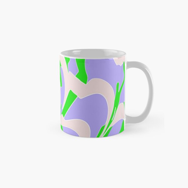 Pink and Green Abstract Art Pattern Design Classic Mug
