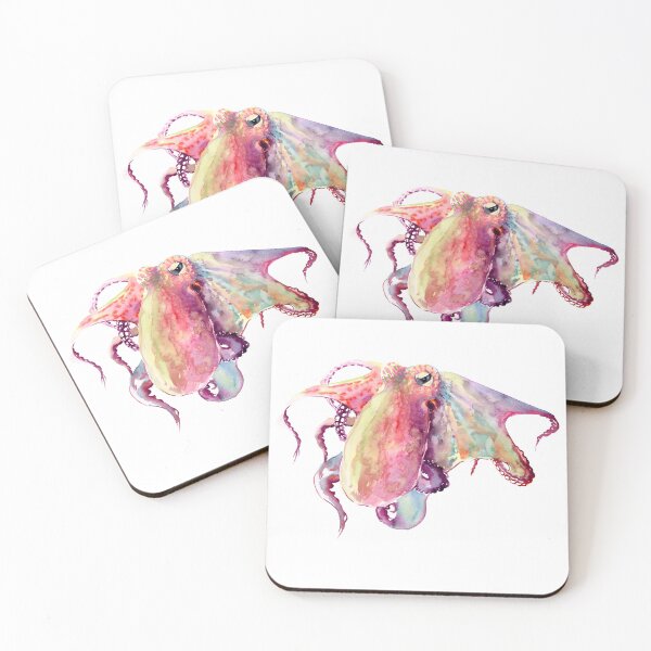 Item preview, Kind Octopus, Pink and Rainbow soft colors designed and sold by surenart.
