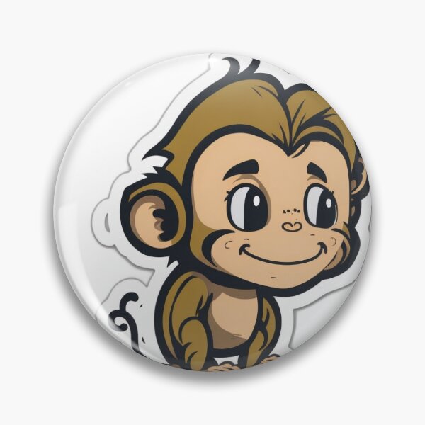 Item preview, Cute Monkey Sticker - Adorable Cartoon Design for a Playful Touch designed and sold by fabrykamarty.