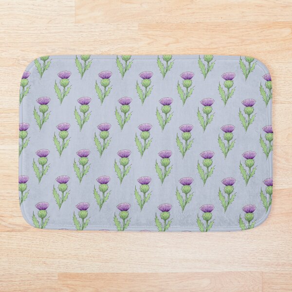 Item preview, Scottish Thistles rows repeating pattern on smoke grey background designed and sold by HazelFisher.