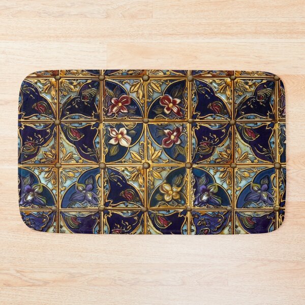 Item preview, Floral Enamel Tile Pattern designed and sold by pinkal.