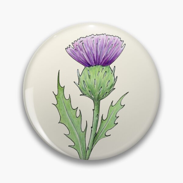 Item preview, Scottish Thistles rows repeating pattern on ivory background designed and sold by HazelFisher.