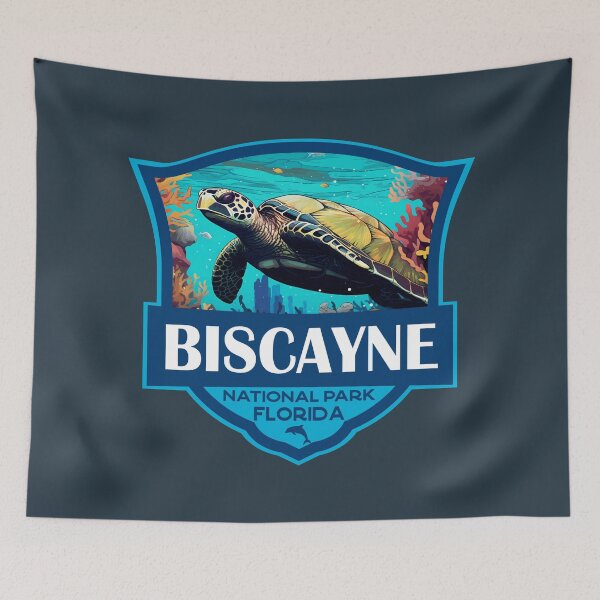 Item preview, Biscayne National Park Turtle Travel Retro Badge designed and sold by KrisSidDesigns.