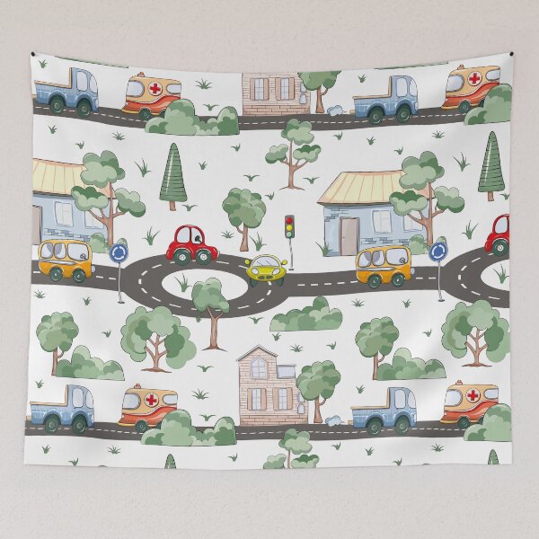 Item preview, Traffic Cars in Town Child Pattern designed and sold by Melissify.