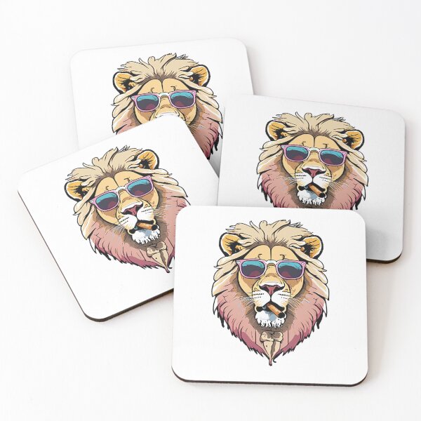 Item preview, lion wearing sunglasses and smoking cigar  designed and sold by DeluxBee.