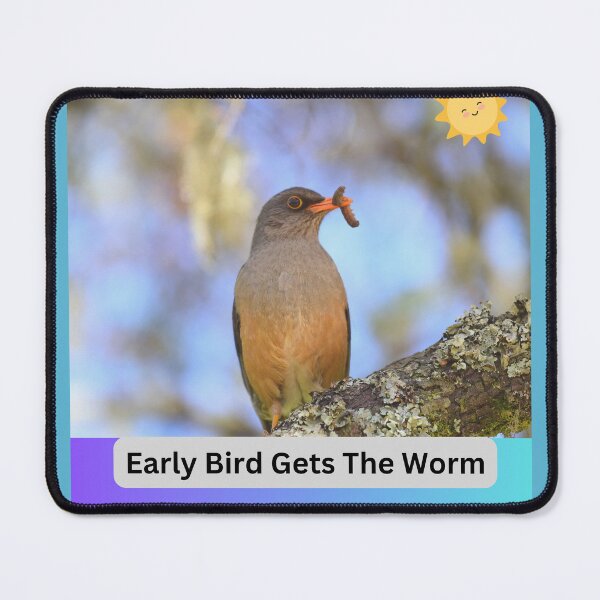 Item preview, Eary bird gets the worm,quote,bird lovers, designed and sold by LGMmugsdesign.