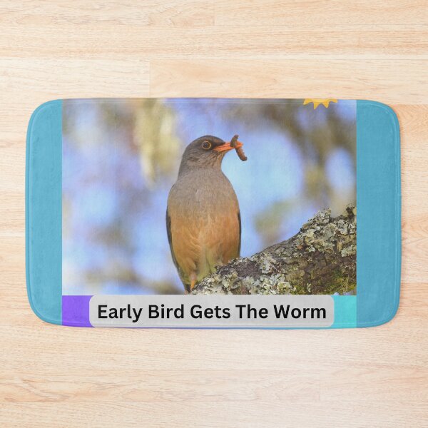 Item preview, Eary bird gets the worm,quote,bird lovers, designed and sold by LGMmugsdesign.