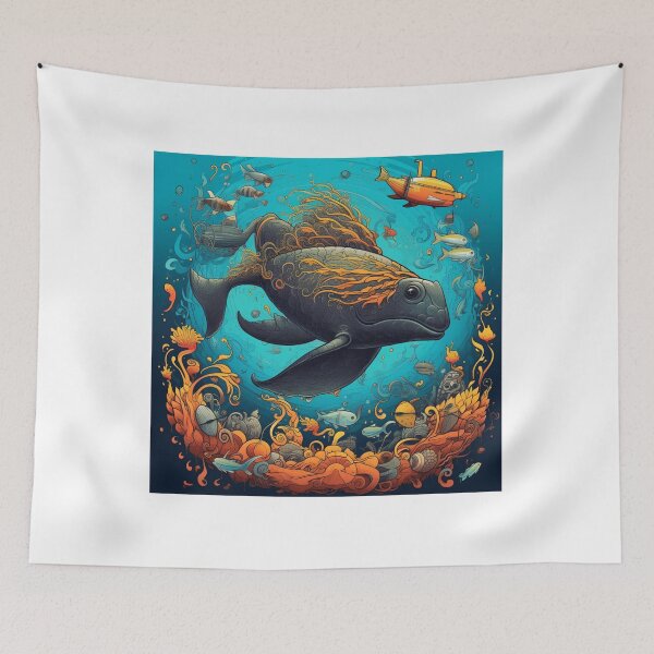 Item preview, Object Odyssey: Hyper-Detailed Fish Amidst a Vibrant Colorscape designed and sold by Bee Happy Creative™.