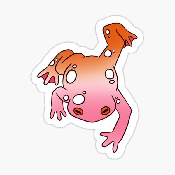 Lesbian Pride Frog Sticker Sticker