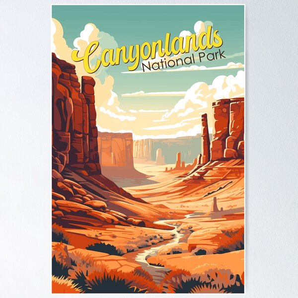 Item preview, Canyonlands National Park Illustration Retro designed and sold by KrisSidDesigns.