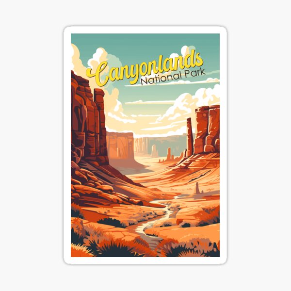 Item preview, Canyonlands National Park Illustration Retro designed and sold by KrisSidDesigns.