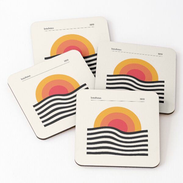Item preview, Bauhaus Circle Lines Warped Yellow Orange Red designed and sold by ahumbleconcept.