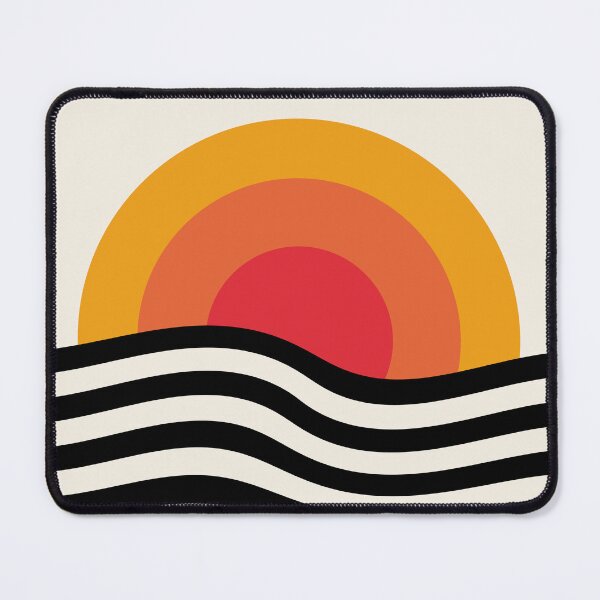 Item preview, Bauhaus Circle Lines Warped Yellow Orange Red designed and sold by ahumbleconcept.