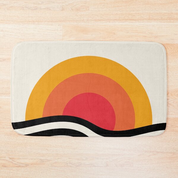 Item preview, Bauhaus Circle Lines Warped Yellow Orange Red designed and sold by ahumbleconcept.