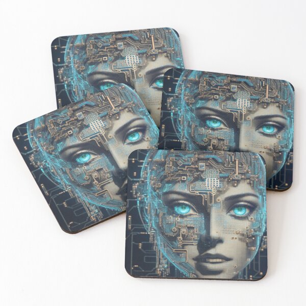 Item preview, cyber face, digital art, graphic art whit IA designed and sold by mirko-rimini.