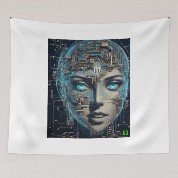 Item preview, cyber face, digital art, graphic art whit IA designed and sold by mirko-rimini.