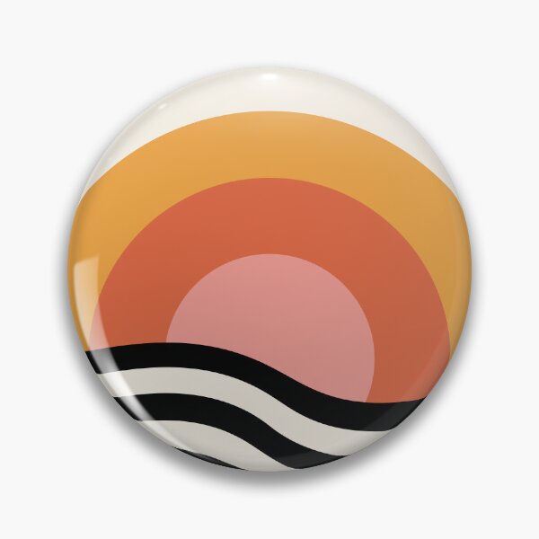 Item preview, Bauhaus Circle Lines Warped Yellow Orange Blush designed and sold by ahumbleconcept.