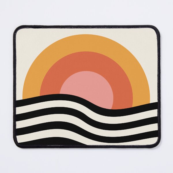 Item preview, Bauhaus Circle Lines Warped Yellow Orange Blush designed and sold by ahumbleconcept.