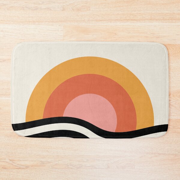 Item preview, Bauhaus Circle Lines Warped Yellow Orange Blush designed and sold by ahumbleconcept.