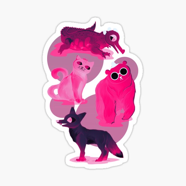 Night in the woods gang as real animals- inverse Sticker