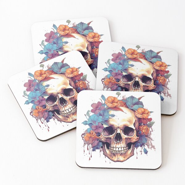 Item preview, Skull and Wild Flowers designed and sold by CoutureCrypt.