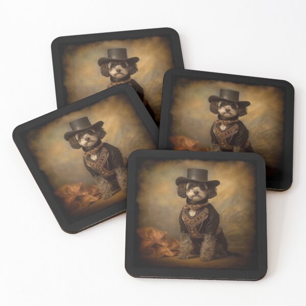 Item preview, Vintage Cowboy Poodle: Antique Oil Paint Style Portrait designed and sold by TheFunkyCryptid.