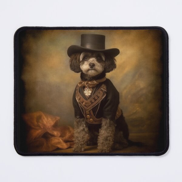 Item preview, Vintage Cowboy Poodle: Antique Oil Paint Style Portrait designed and sold by TheFunkyCryptid.