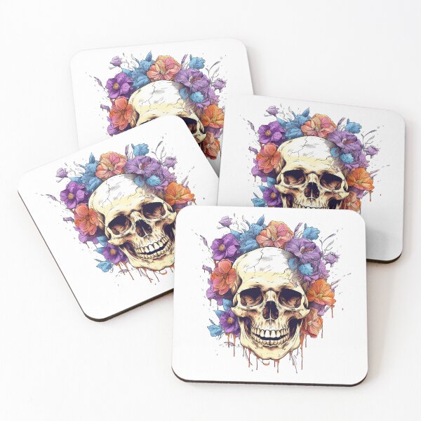 Item preview, Dripping Skull and Wild Flowers designed and sold by CoutureCrypt.