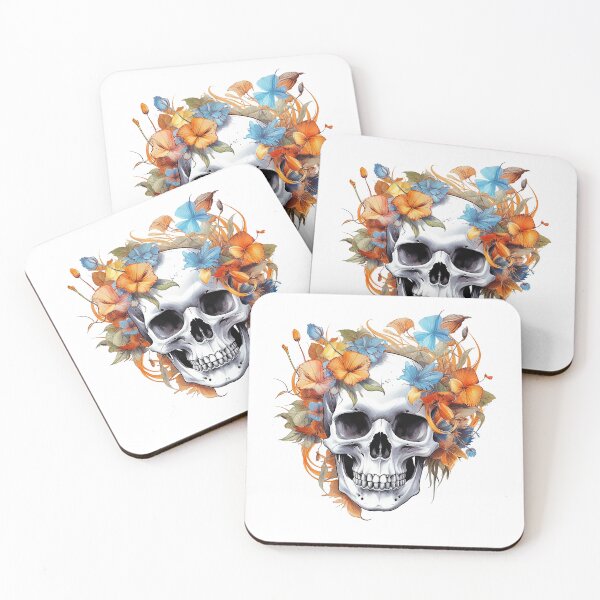 Item preview, Skull and Wild Flowers #2 designed and sold by CoutureCrypt.