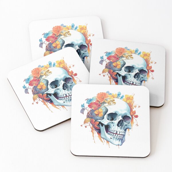 Item preview, Dripping Skull and Wild Flowers #2 designed and sold by CoutureCrypt.