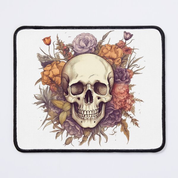 Item preview, Skull and Wild Flowers #3 designed and sold by CoutureCrypt.
