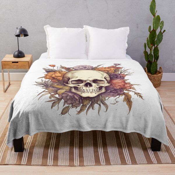 Item preview, Skull and Wild Flowers #3 designed and sold by CoutureCrypt.