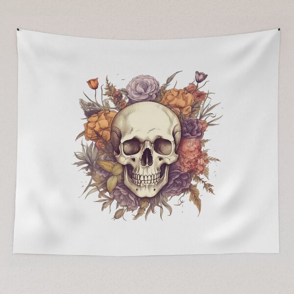 Item preview, Skull and Wild Flowers #3 designed and sold by CoutureCrypt.