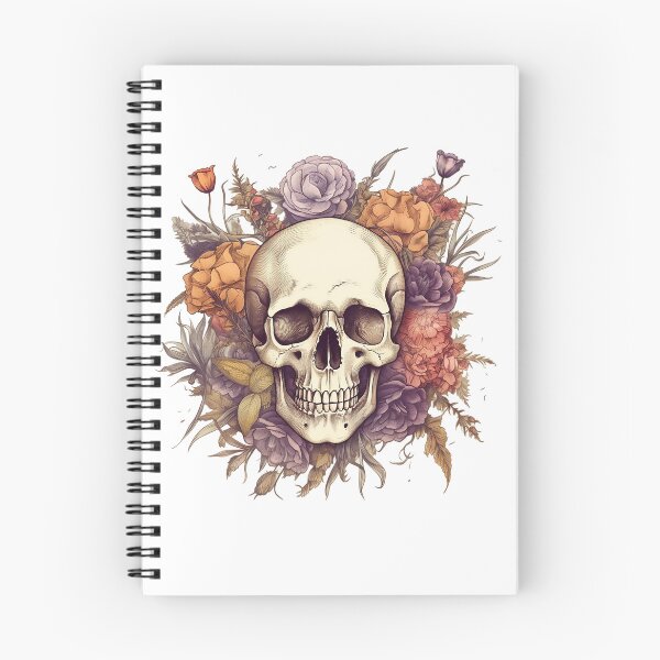 Item preview, Skull and Wild Flowers #3 designed and sold by CoutureCrypt.